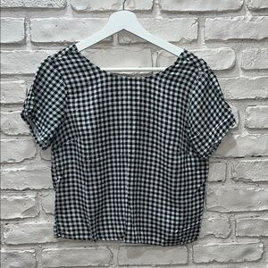 Abercrombie & Fitch Gingham Short Sleeve Top